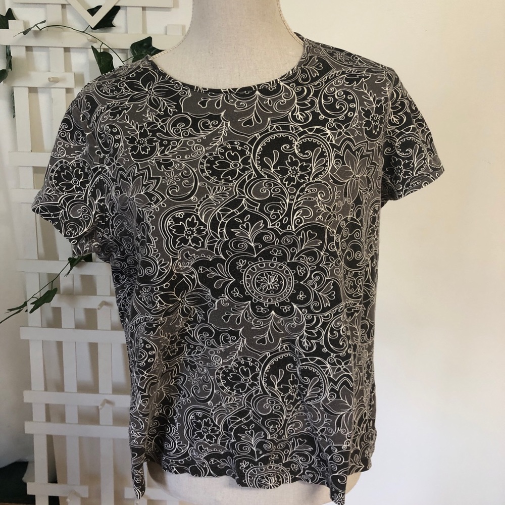 Prairie Pima Cotton Floral Short Sleeve Shirt Size XL